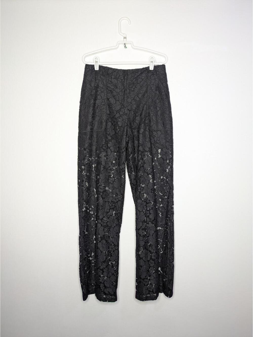 Express black floral lace high rise trouser 8L